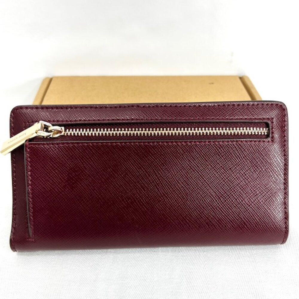 Vgt  ALOP  Milan Wallet made Italy  Ostritch Brown & Kate Spade N.Y. Burgendy 15 - Picture 11 of 15
